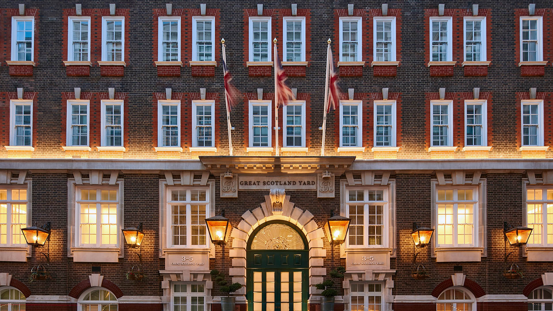 Elegant facade of Grace & Favour, Great Scotland Yard Hotel for upscale corporate events. - Banner