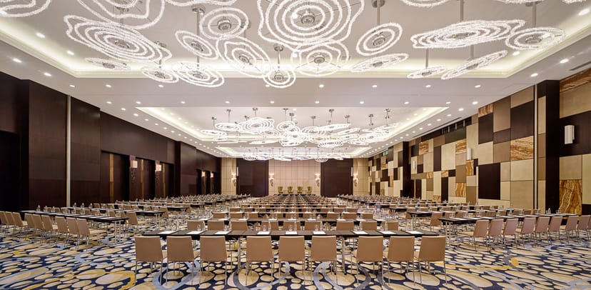 Al Bateen Ballroom at Grand Hyatt Abu Dhabi, elegant meeting space for conferences and events.