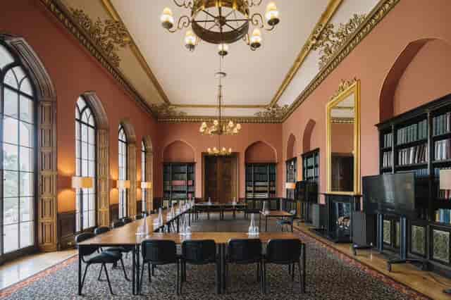 Old Library & Loggia at Ashridge House, elegant meeting room for events and discussions.