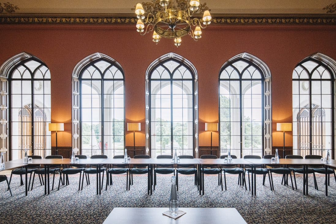 Old Library & Loggia at Ashridge House, elegant meeting room for conferences and workshops.