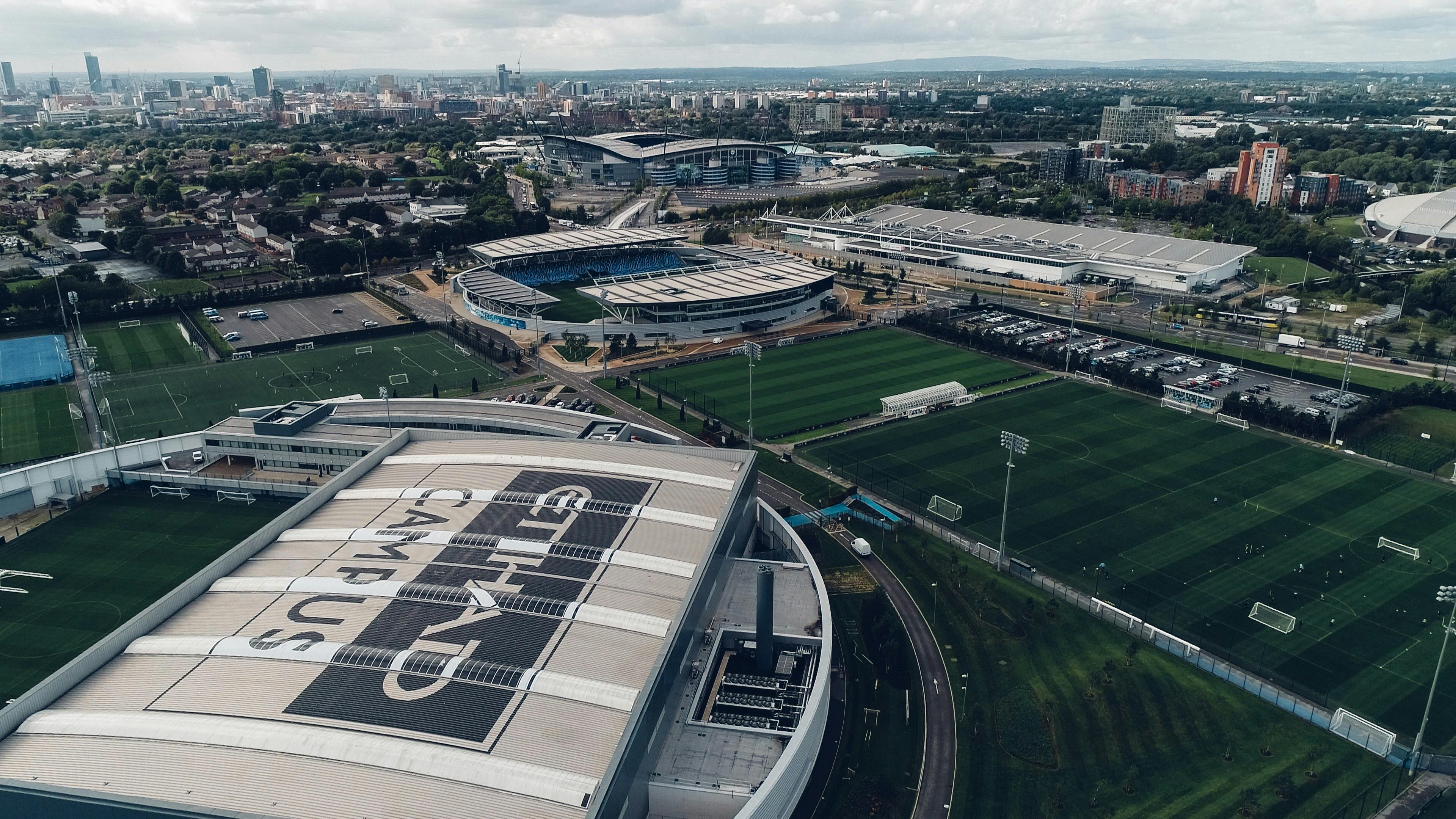 Whole Venue at City Football Academy, modern space for sports events and corporate functions.