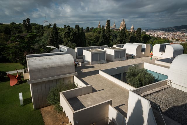 Modern outdoor venue at Fundació Joan Miró, ideal for events with city views.