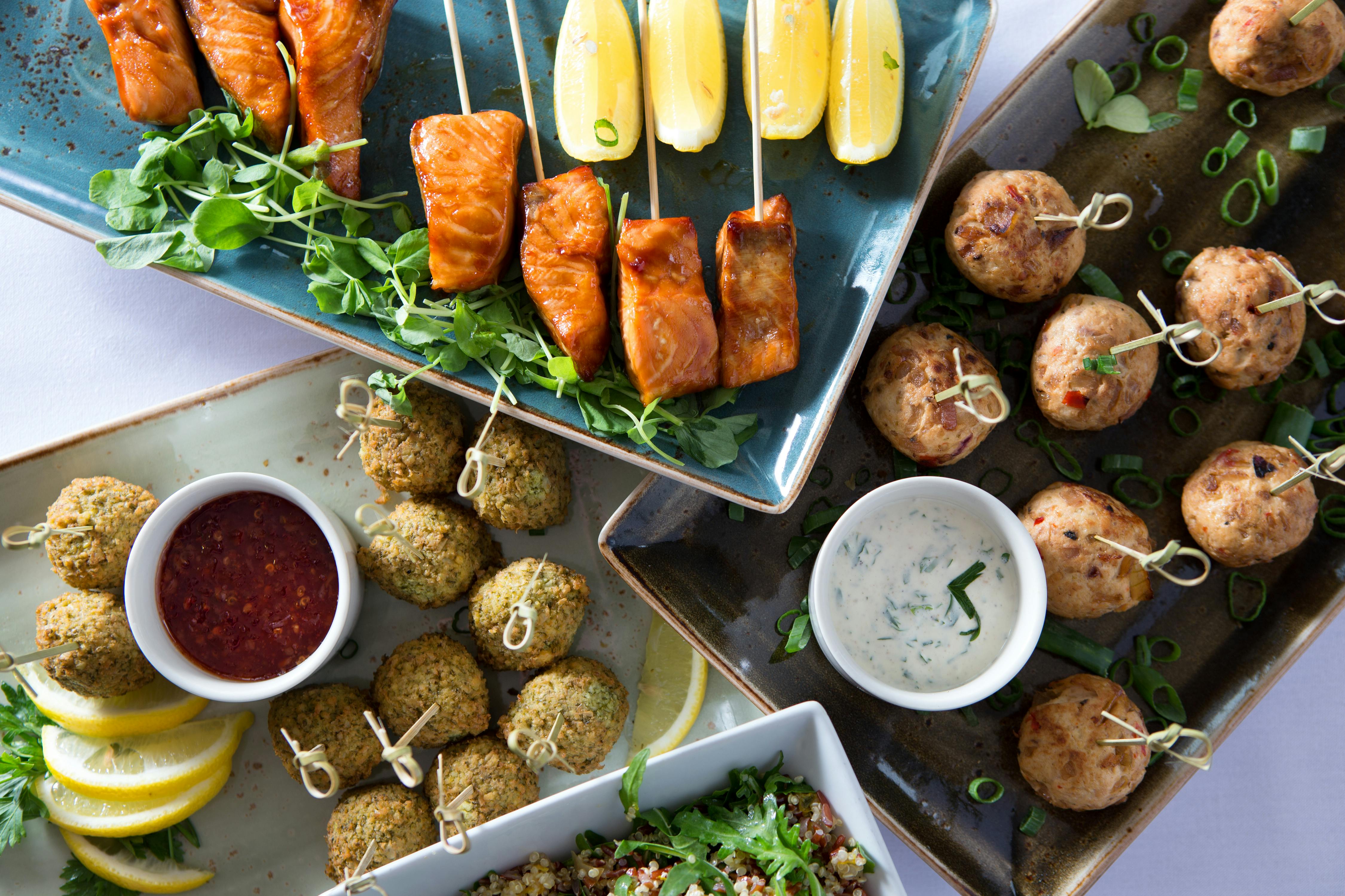 Gourmet appetizers at Yurt Cafe, St Katharine's Precinct, perfect for events.