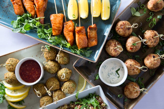 Gourmet appetizers at Yurt Cafe, St Katharine's Precinct, perfect for events.