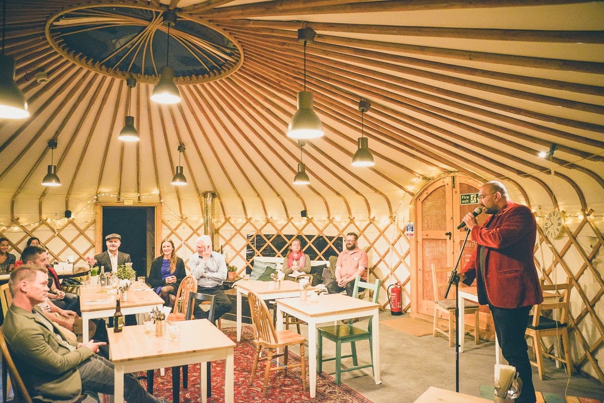 Cozy yurt cafe in St Katharine's Precinct, ideal for workshops and networking events.