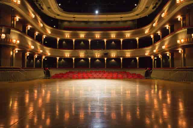 Britten Theatre at Royal College of Music, elegant design for events and performances.