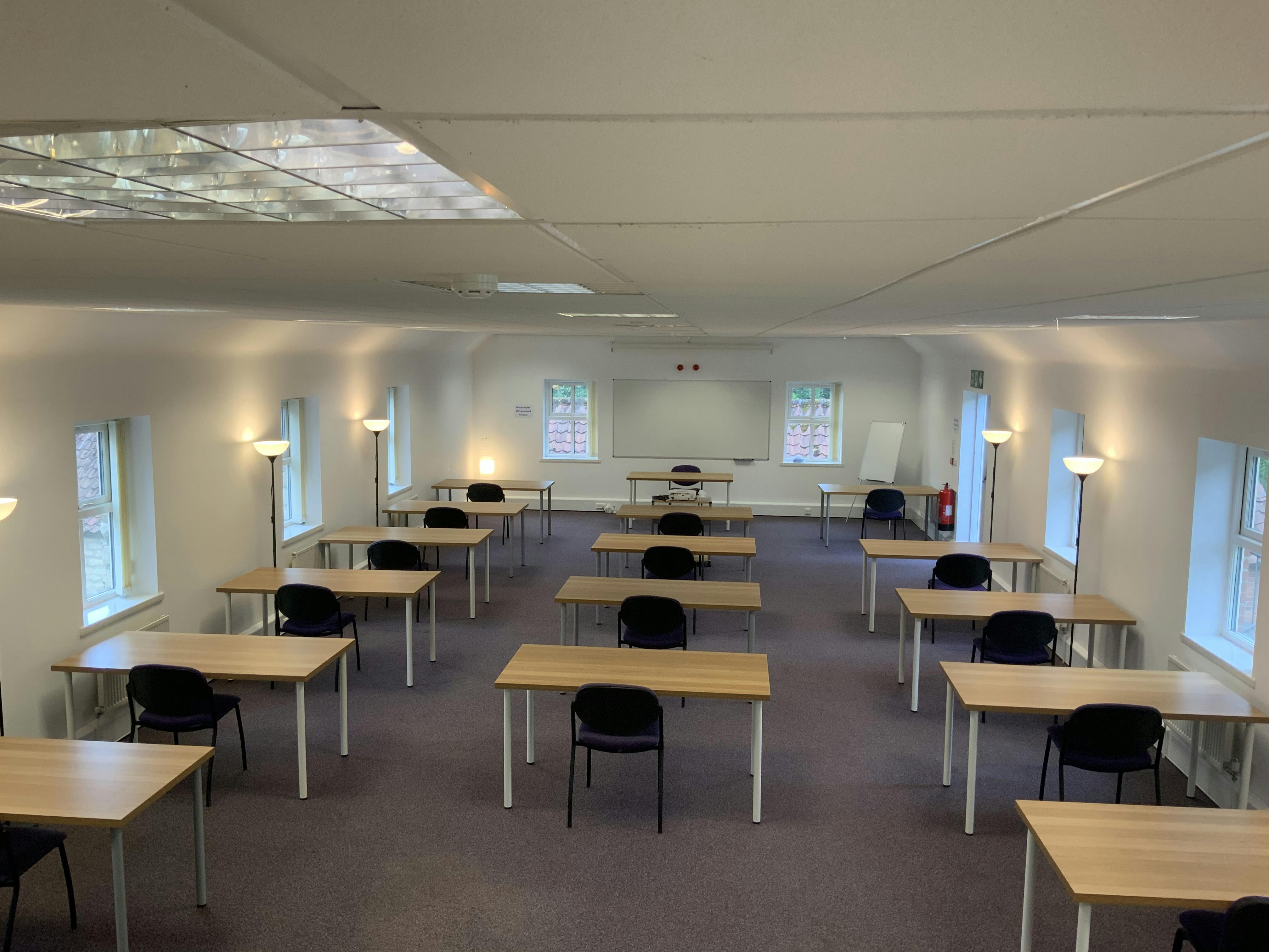 Conference room with natural light, ideal for training sessions and workshops in North Yorkshire.