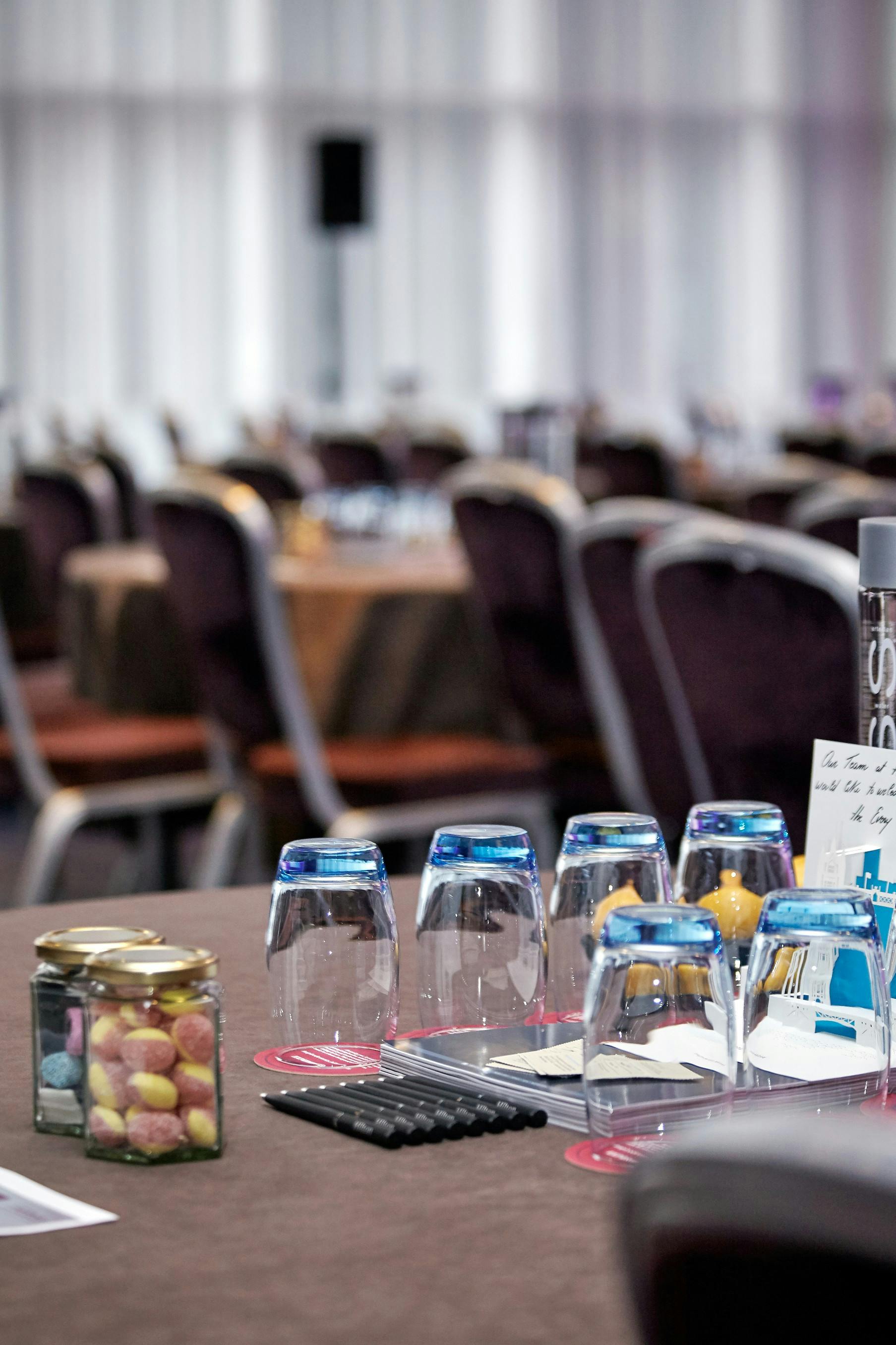 "Polished meeting space at Tower AB, Hilton London Tower Bridge, ideal for corporate events."