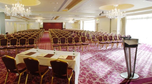 Ballroom Suite at The Bristol, elegant chairs set for corporate meetings and seminars.