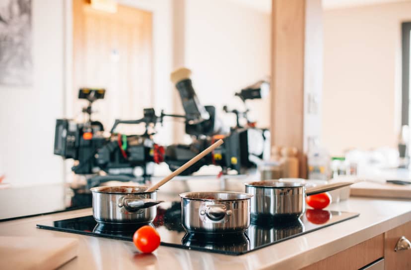 Modern kitchen at The Farm Stratford for interactive cooking classes and demonstrations.