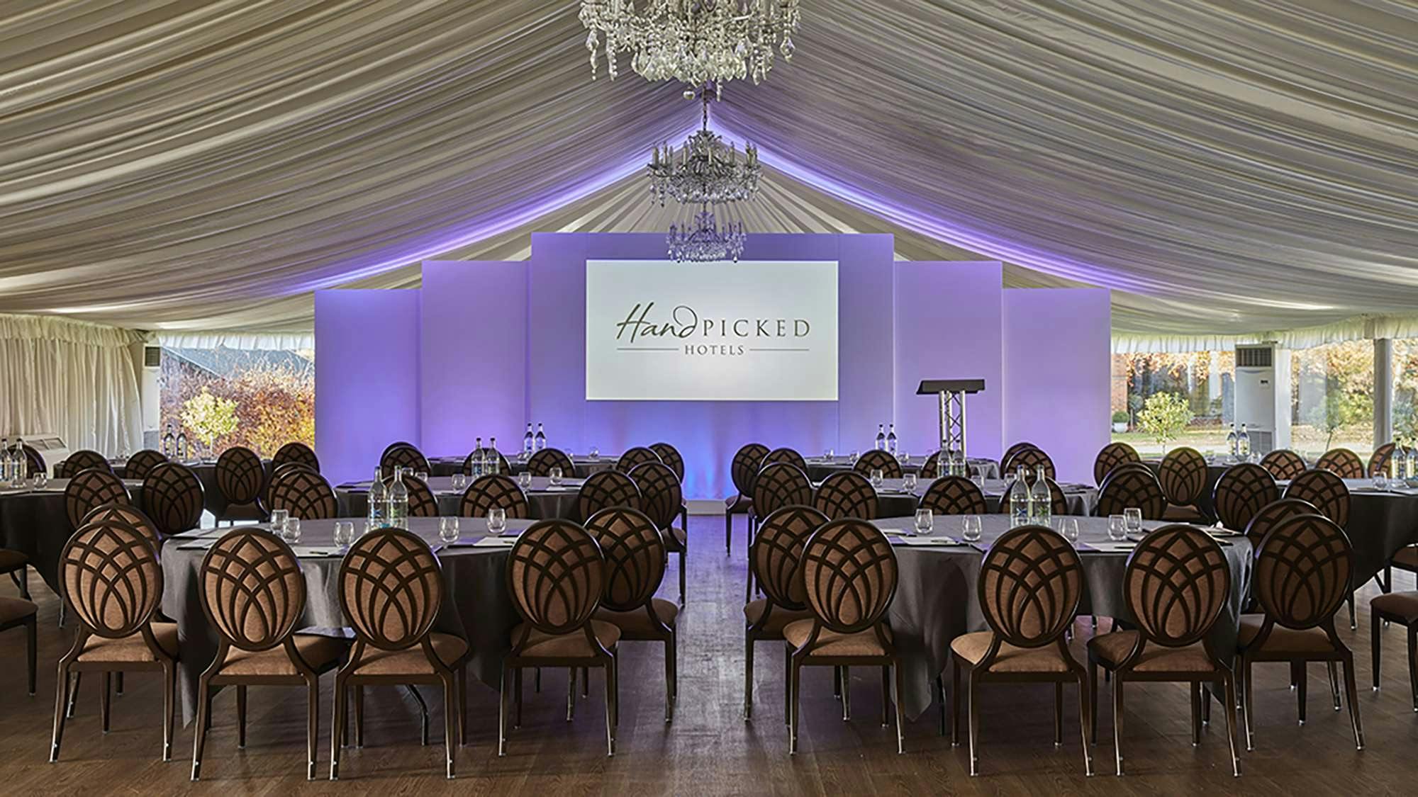 Elegant Garden Pavilion at Stanbrook Abbey, perfect for weddings and corporate events.