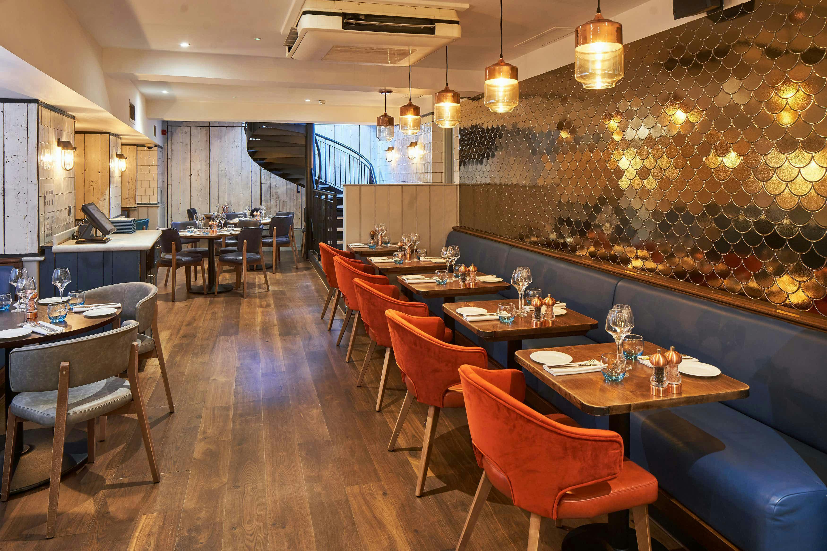 Stylish private dining at The Cove, Fishworks Covent Garden for events and gatherings.