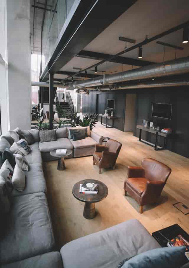 Modern lounge with comfortable seating, ideal for networking events and meetings.