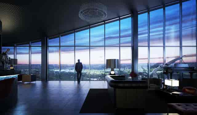 Sophisticated meeting space with skyline views at Hotel La Tour for elegant events.