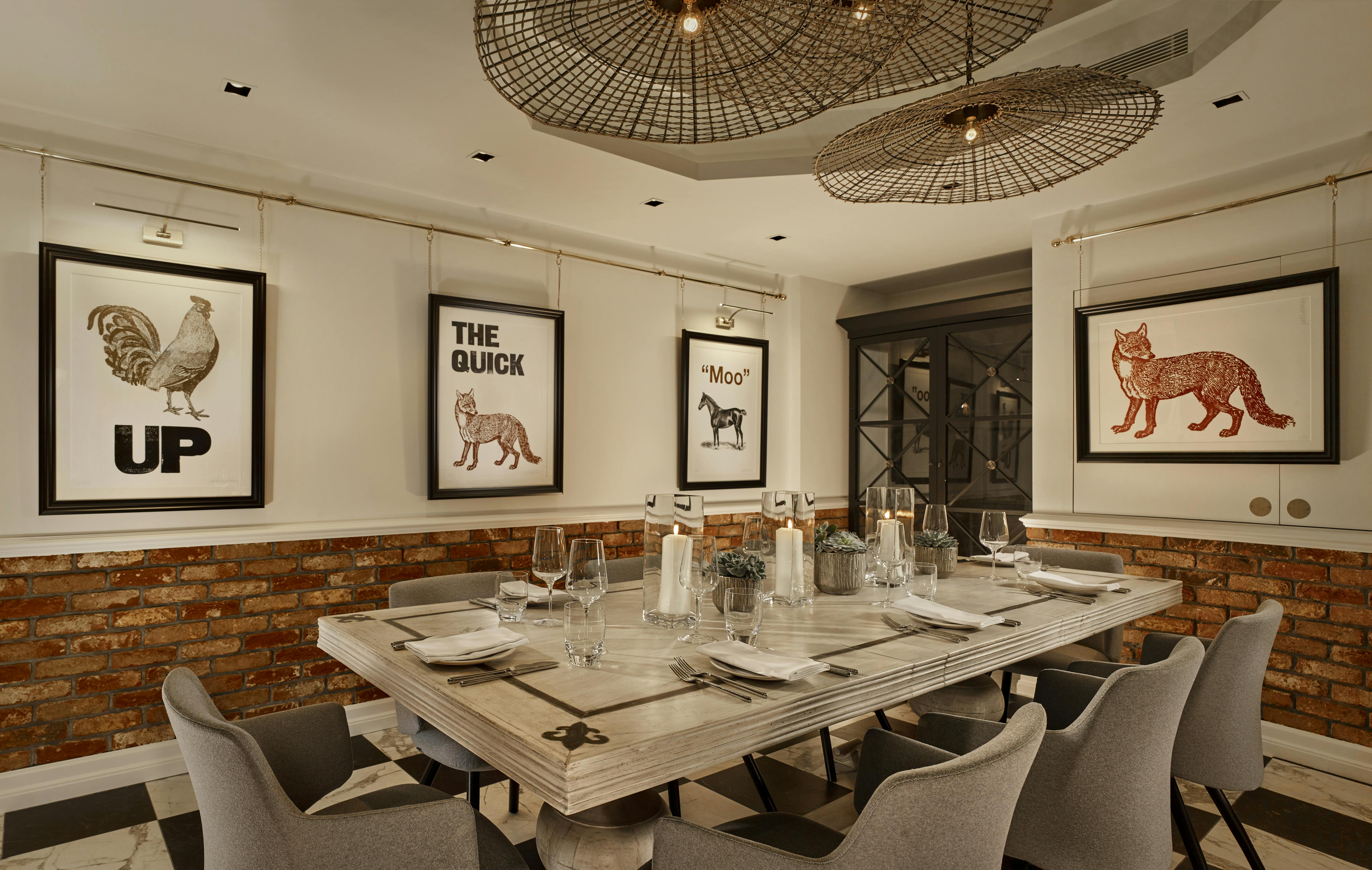 Stylish private dining room at Holmes Hotel London, ideal for events and meetings.