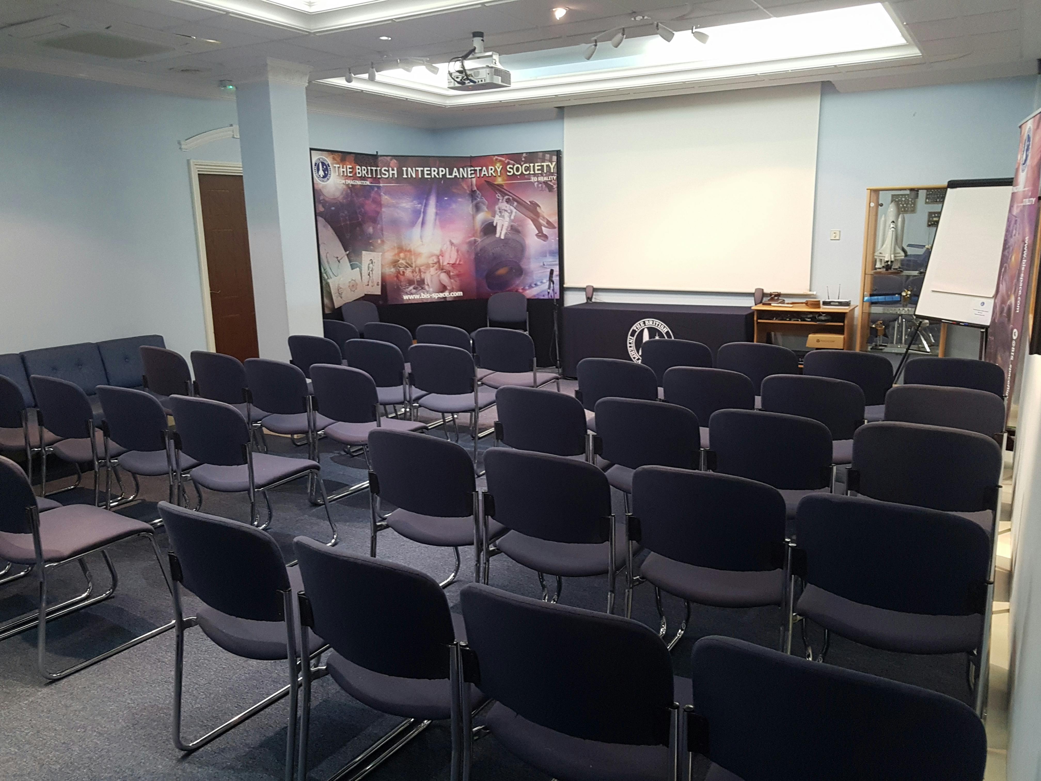 Golovine Lecture Hall setup for professional entertainment industry event with organized seating.