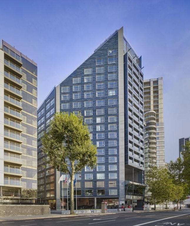 Modern ballroom venue in Park Plaza London, ideal for corporate events and gatherings.