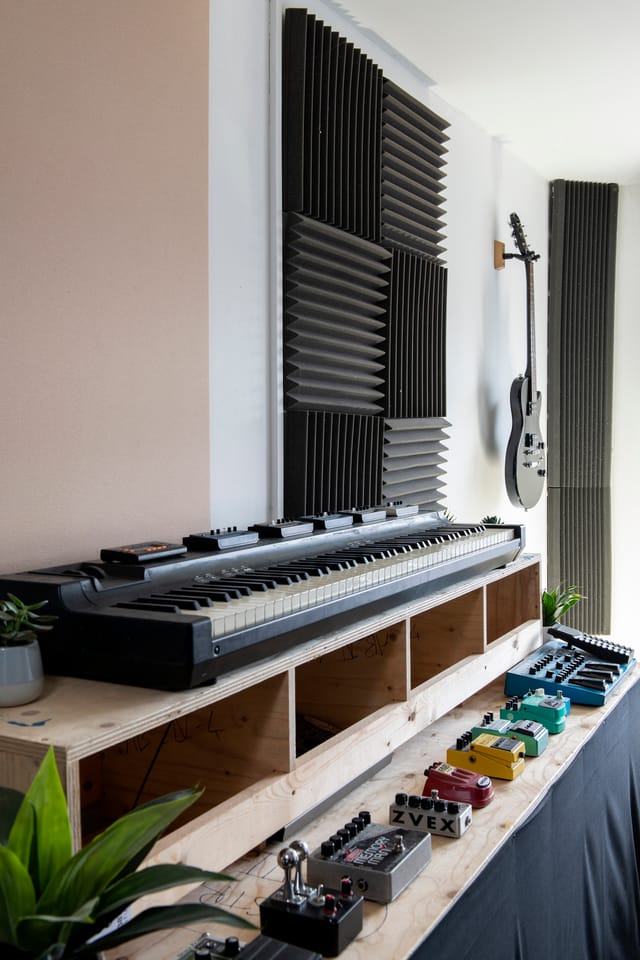 Creative venue at 38East with soundproofing for music events and workshops.