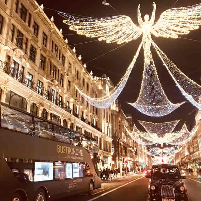 Illuminated street at BUSTRONOME, perfect for festive events and holiday celebrations.
