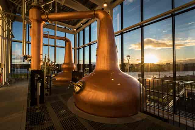 Whole Venue at Clydeside Distillery with copper stills, ideal for corporate events and tastings.