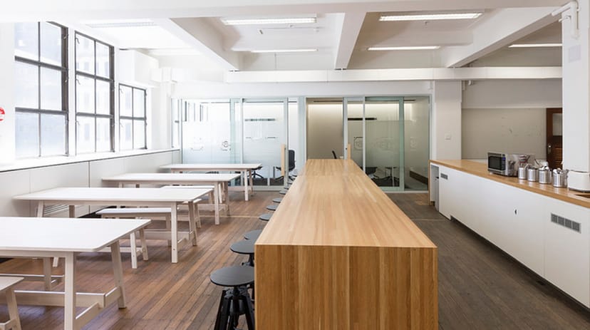 L8 Cafe meeting space with natural light, ideal for workshops and collaborations.