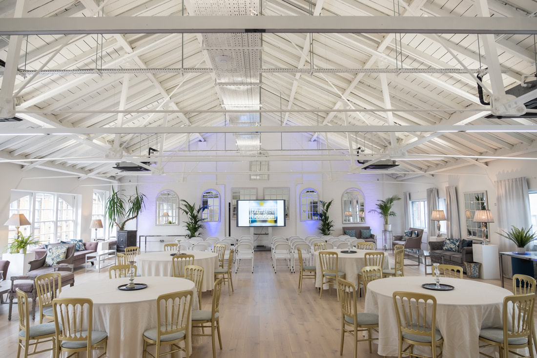Spacious New White Loft venue with high ceilings for corporate events and gatherings. - Banner