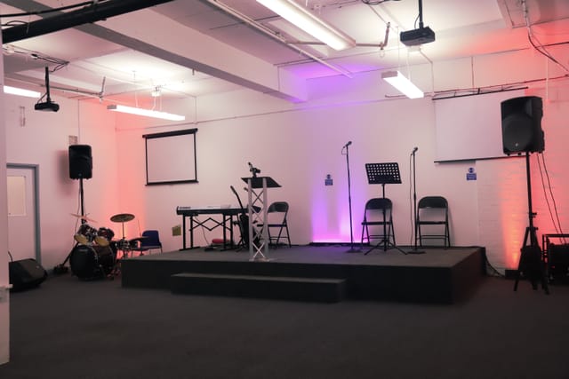 Main Stage at Potter's House Church Brixton, ideal for conferences and concerts.