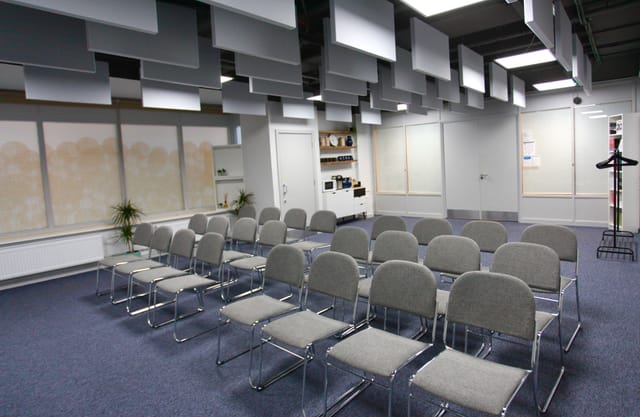 Versatile meeting space at Neal Street Espresso, ideal for workshops and presentations.