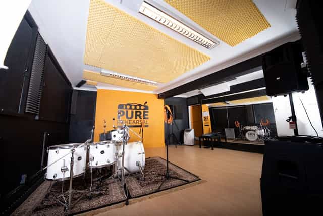 Whole Venue in Pure Rehearsal Studios, soundproof space for music workshops and showcases.