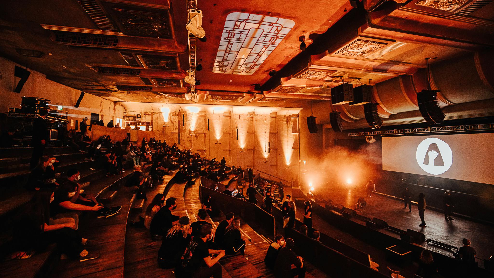 Theatre in EartH with tiered seating, ideal for corporate events and performances.