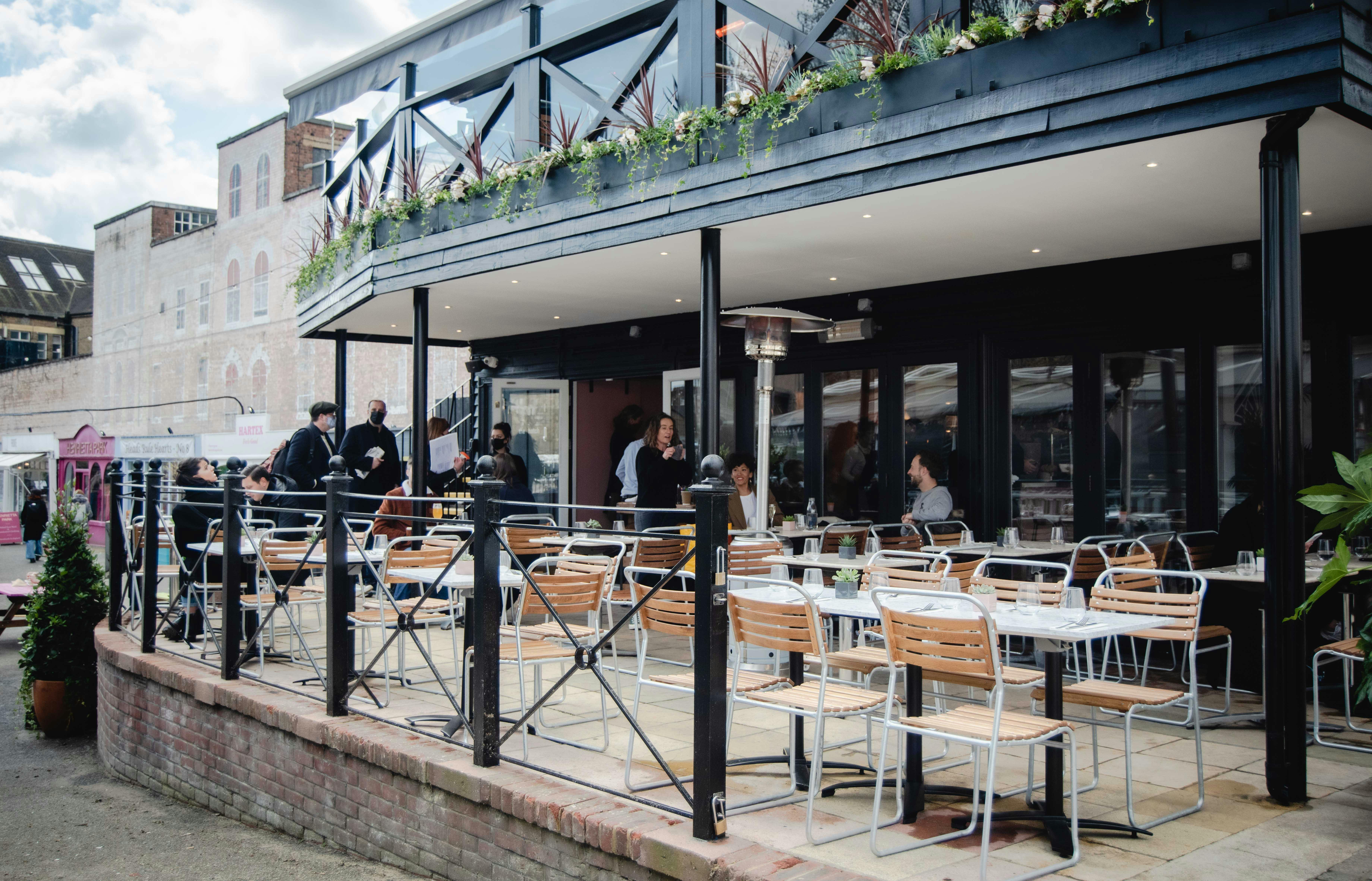 Stylish outdoor venue at The Patio, Paradiso London, ideal for events and gatherings.