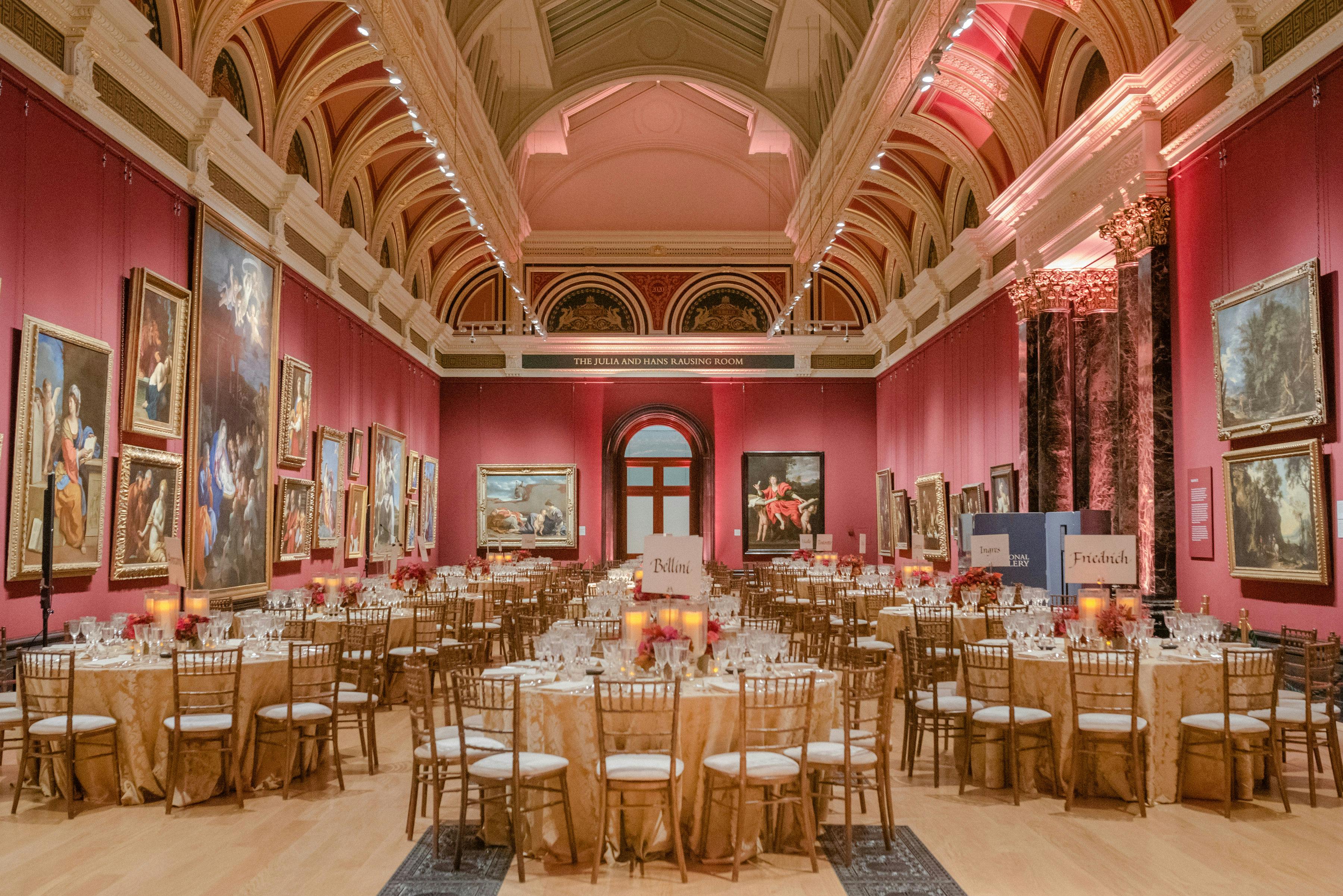 Elegant banquet hall in The National Gallery, perfect for upscale events and galas.