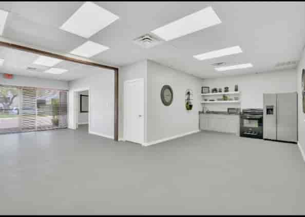 Versatile event space with modern design, ideal for workshops and gatherings.
