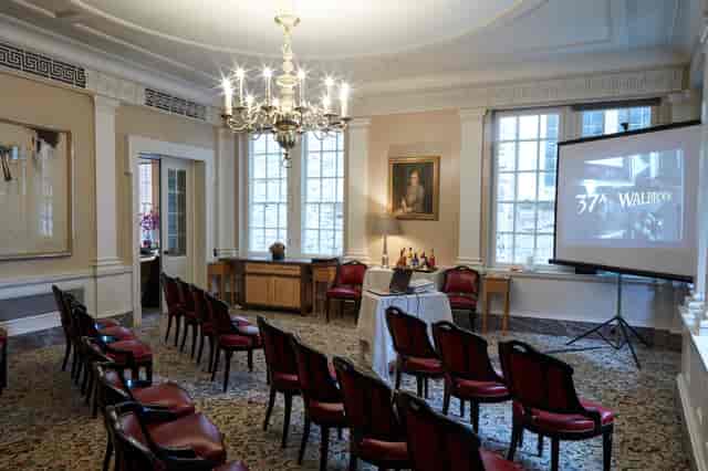 Main Dining Room at The Walbrook Club, elegant decor for meetings and presentations.