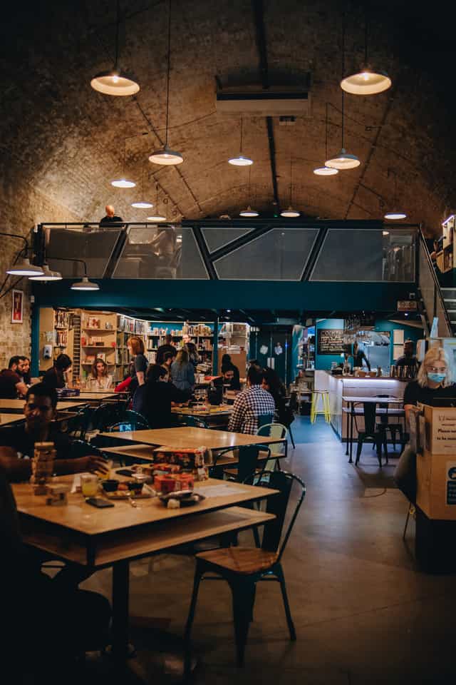 Modern Mezzanine venue at Draughts Waterloo, perfect for casual meetings and events.