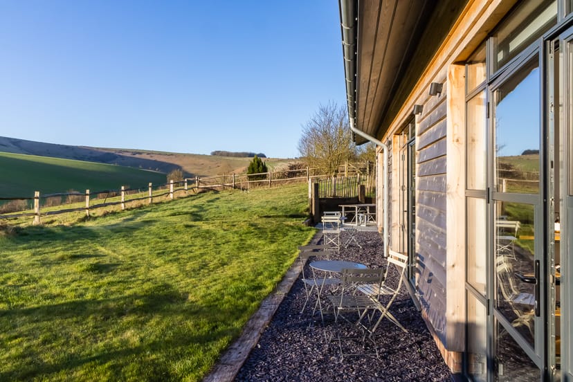 Serene outdoor venue at The Grain Store Lewes, ideal for meetings and events.