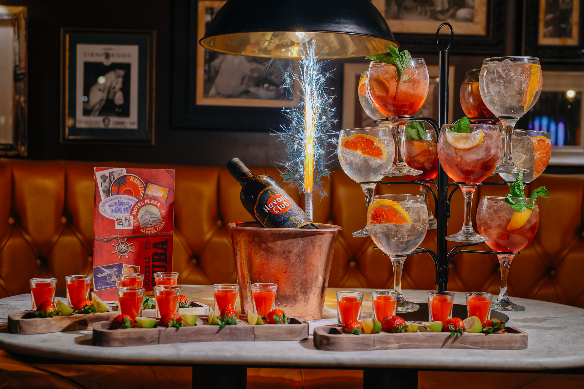 Bacardi Bar cocktails display at Revolucion de Cuba Leeds for vibrant social events. - Banner