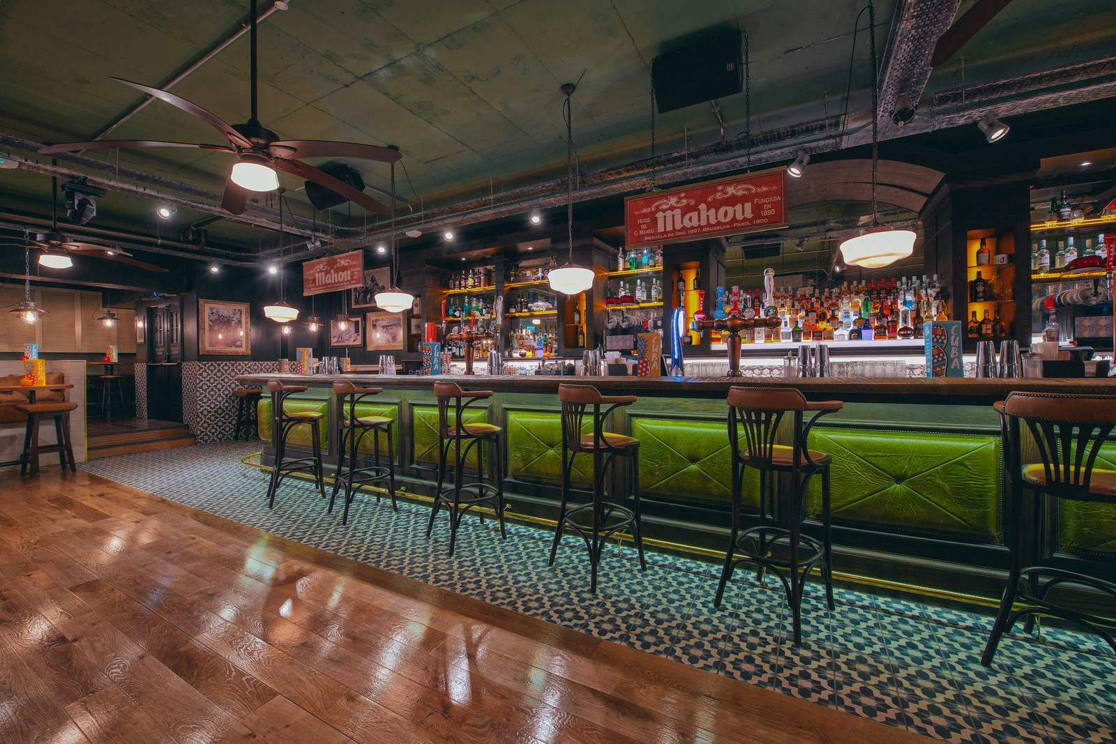 Stylish bar area at Revolucion de Cuba Newcastle for networking events and gatherings.
