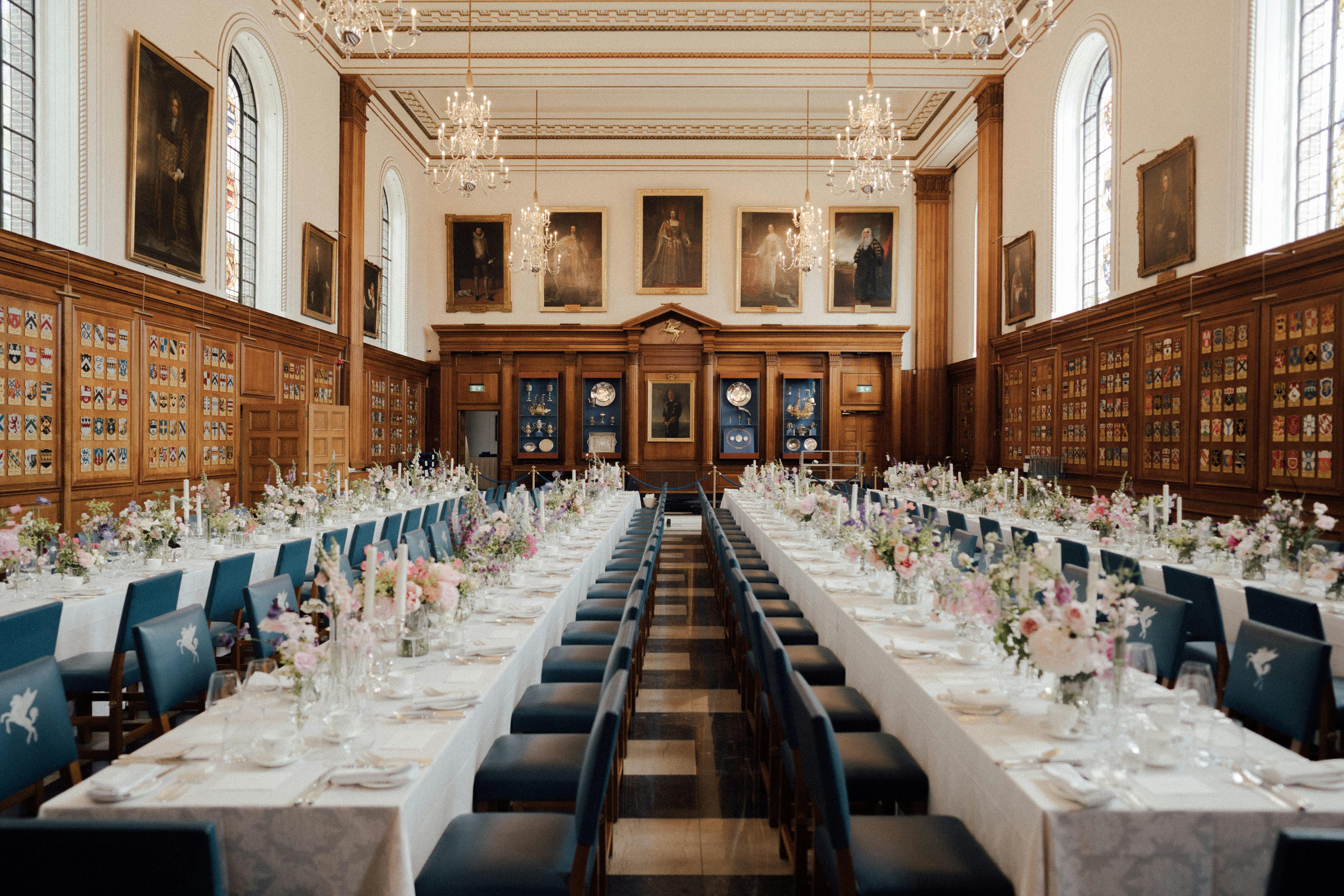 Elegant banquet hall in The Inner Temple, perfect for weddings and corporate events.