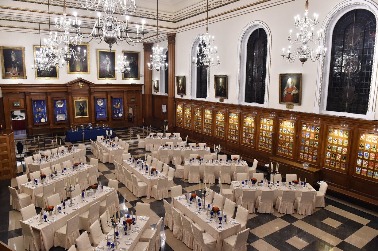 Elegant banquet hall in The Inner Temple, perfect for formal events and networking.