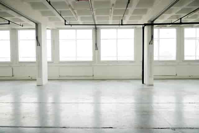 Spacious FH3 Studio venue with large windows, perfect for events and workshops.