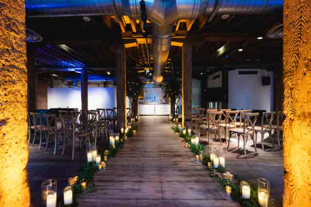 Riverside Room at London Museum Docklands, elegant event space for ceremonies and presentations.