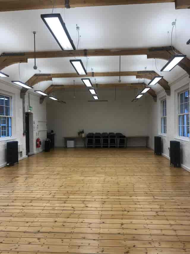 Yoga London Studio event space with natural light, perfect for corporate meetings and workshops.