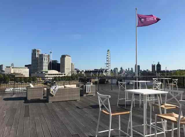 London rooftop event venue with skyline view