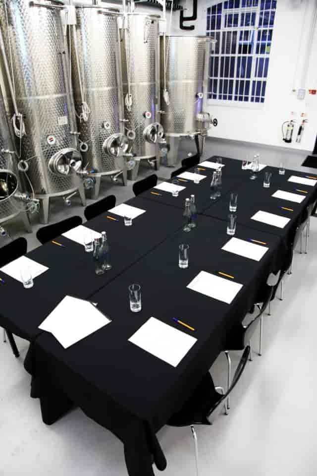 Tank Room at London Cru: industrial venue for creative meetings and corporate retreats.
