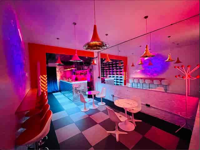 Vibrant Bonkers Bar event space with modern furnishings for networking and cocktail receptions.
