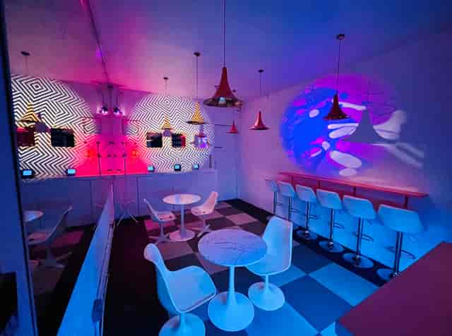 Vibrant Bonkers Bar event space with stylish seating for networking and social mixers.