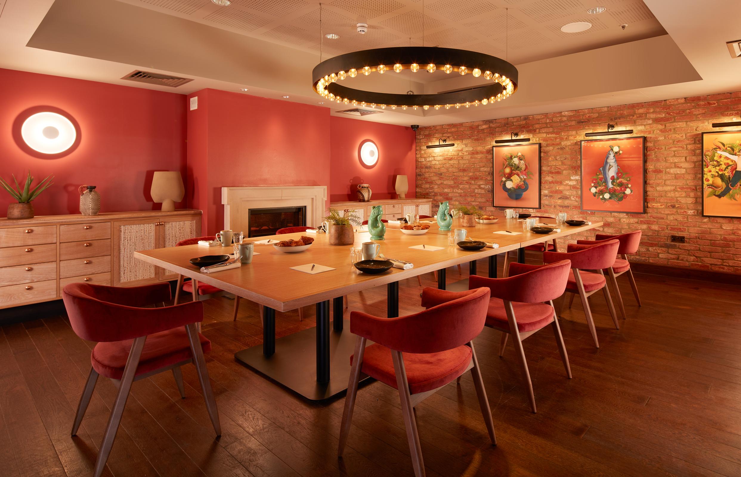 BIBO Private Dining at Virgin Hotels London: stylish room for corporate meetings and events.
