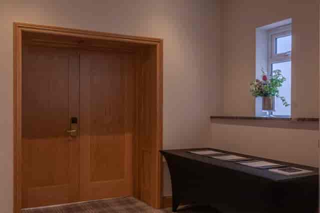 Cromwell Room entrance at Oatlands Park Hotel, ideal for elegant events and gatherings.