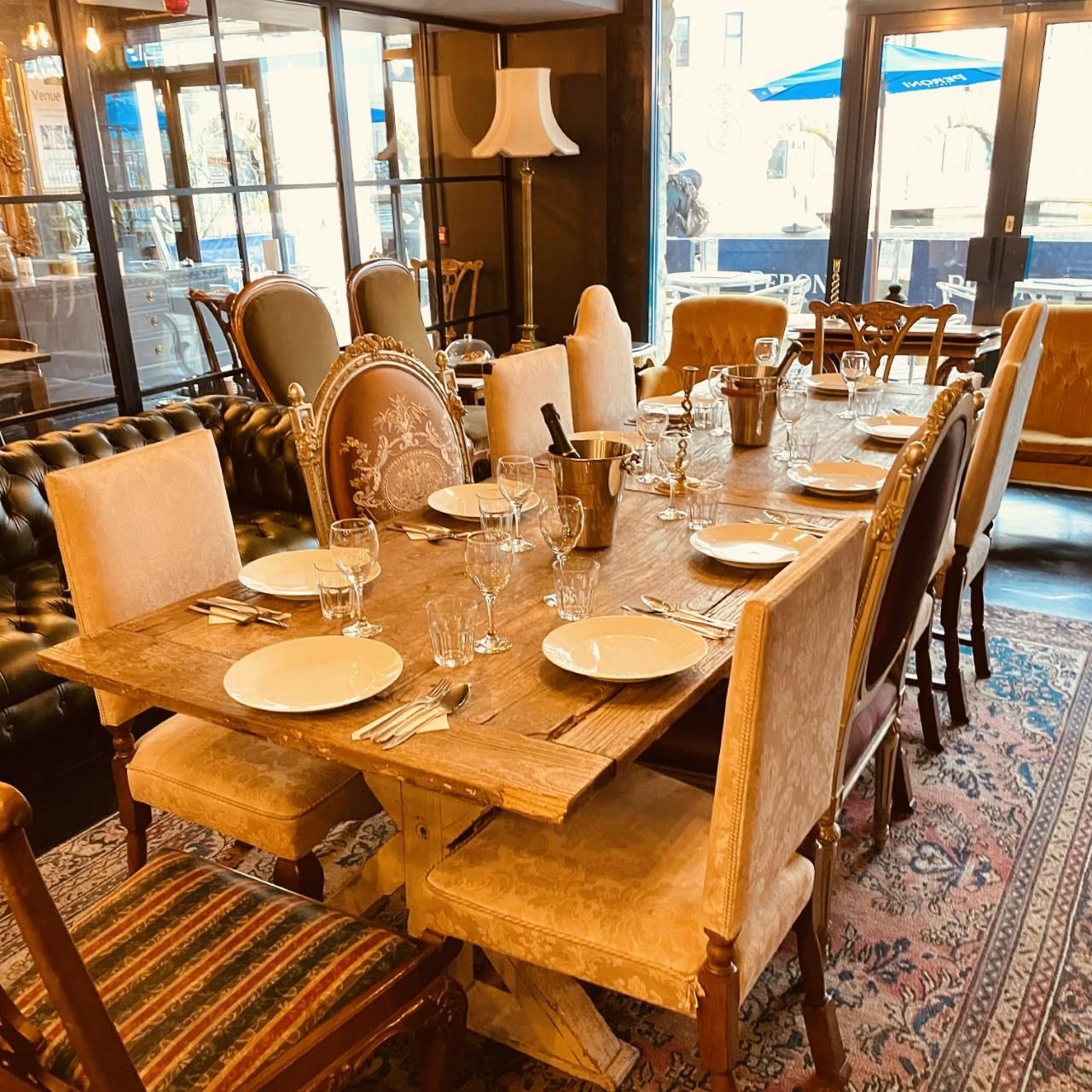 Elegant dining table in BROWN & BYE's Private Dining Room for upscale events.